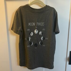 Gray Moon Phases Kids Graphic T-Shirt
